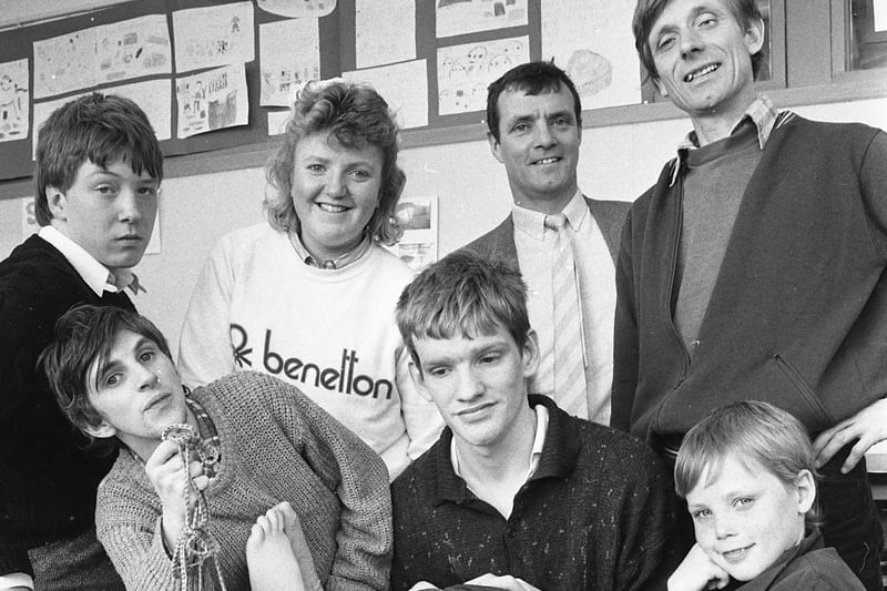 This team from Humbledon School deserved to put their feet up after doing the Lyke Wake Walk in March 1988.