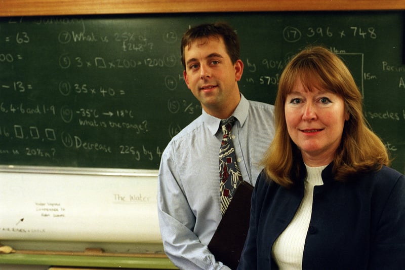 Headteacher Julia Horton and class teacher, Alistair Darnell pictured in January 1998.