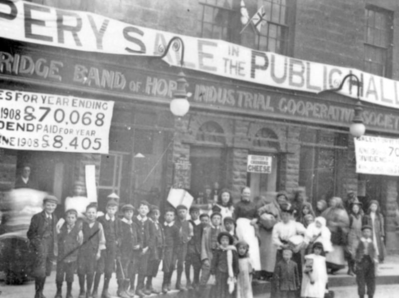 Stocksbridge Band of Hope Industrial Co-operative Society, on Manchester Road, pictured some time between 1900 and 1919