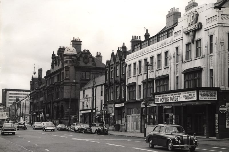 A view of Percy Street taken from the Haymarket. The ABC Cinema and The Plough Hotel can be seen on the right of the photograph.