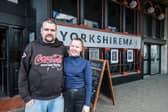 New owners Mark Chambers and Ingrida Kavaliauskaite outside the Yorkshireman pub on Arundel Gate in Sheffield city centre