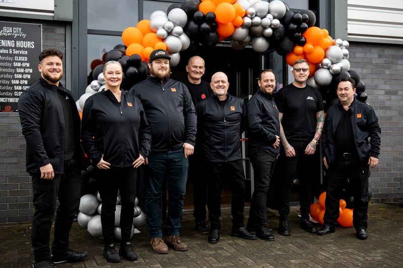 The Iron City Motorcycles South Shields team took the time to get a photo during the launch party.