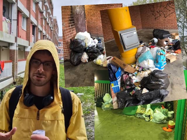Residents on Sheffield's Lansdowne Estate, where the bin chutes are too small for modern purposes and bin bags are piling up, have been threatened with fines for flytipping 