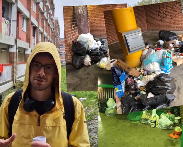 Residents on Sheffield's Lansdowne Estate, where the bin chutes are too small for modern purposes and bin bags are piling up, have been threatened with fines for flytipping 