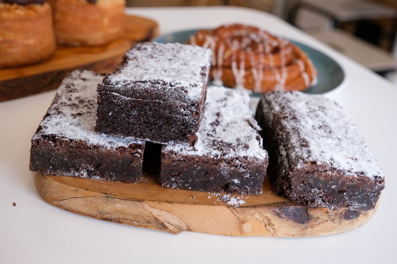 Pictured is the vegan chocolate brownie, priced at £3.20.