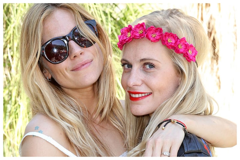 Although I always associate Sienna Miller with Glastonbury, she looks equally as stylish at Coachella. She opted for white at a brunch back in 2014. Here she is with Poppy Delevingne looking fabulous in a floral garland and a slick of red lipstick