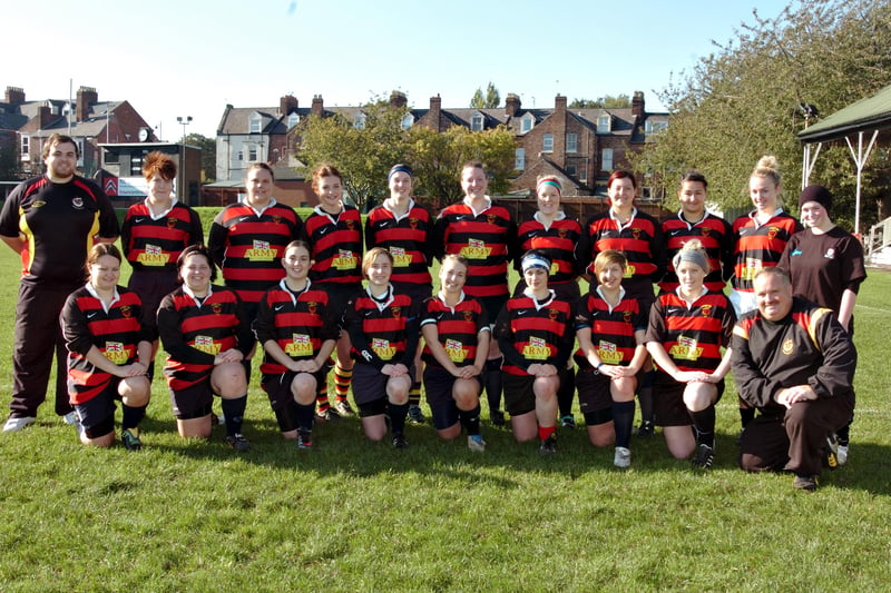 The Sunderland Women's Rugby team lined up for this sunny photoshoot in October 2011.