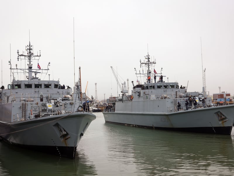 HMS Grimsby, a Sandown-class minehunter, was donated to Ukraine and is now known as Chernihiv.