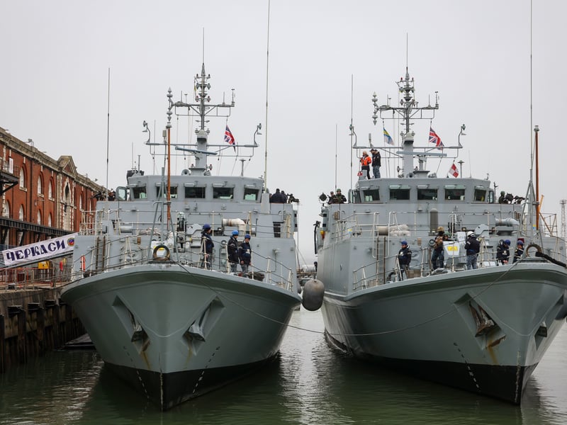 HMS Grimsby, a Sandown-class minehunter, was donated to Ukraine and is now known as Chernihiv.