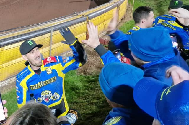 Chris Holder after the Sheffield's win at Leicester. Picture: David Kessen, National World