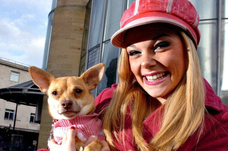 Here's Faye Brookes who played Elle in the Sunderland Empire show Legally Blonde in 2011.
She is pictured with Pringle, who played Bruiser, and they were trying out the Pink Trail at Sunderland Museum and Winter Gardens.