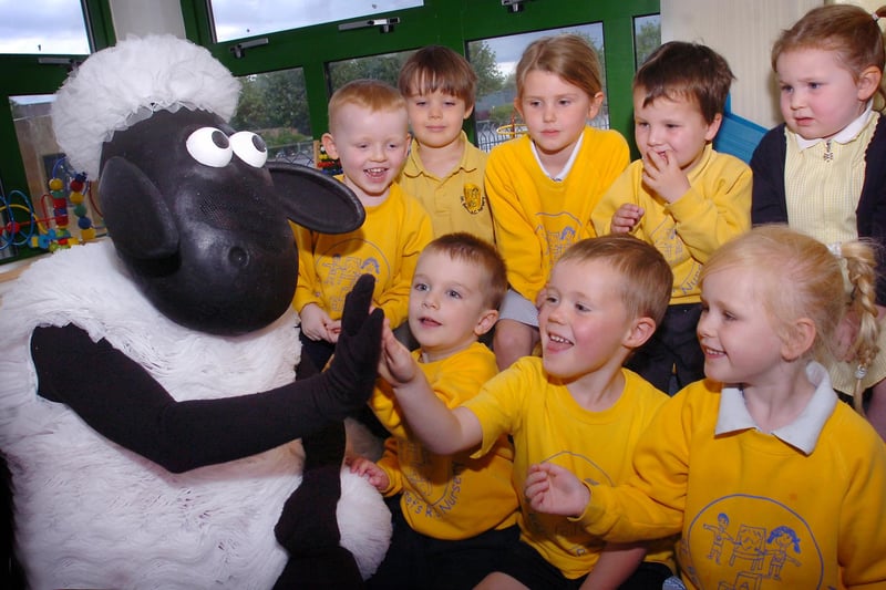 Shaun the Sheep visited pupils at St Benet's RC primary school ahead of the upcoming show at the Sunderland Empire in 2011.