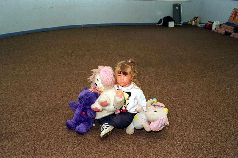 Charlotte Lancaster at the school's  Teddy Bear Club in September 1997.