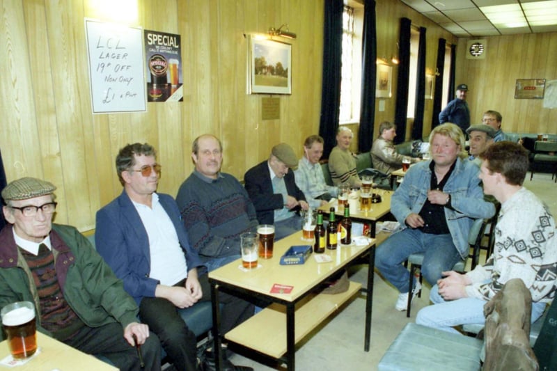These regulars were enjoying a pint when the Echo paid a visit to the club in April 1995.
