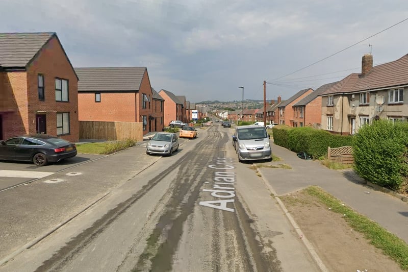 The joint fourth-highest number of reports of criminal damage and arson in Sheffield in January 2024 were made in connection with incidents that took place on or near Adrian Crescent, Parson Cross, with 3