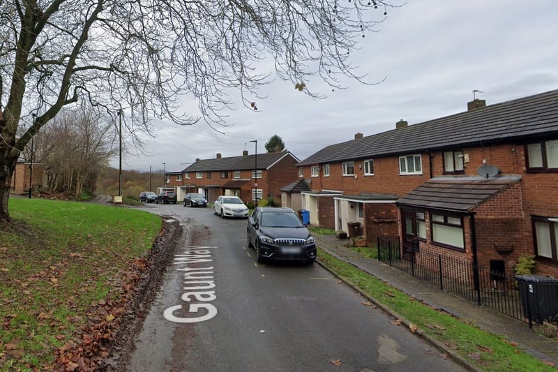 The joint fourth-highest number of reports of criminal damage and arson in Sheffield in January 2024 were made in connection with incidents that took place on or near Gaunt Way, Gleadless Valley, with 3