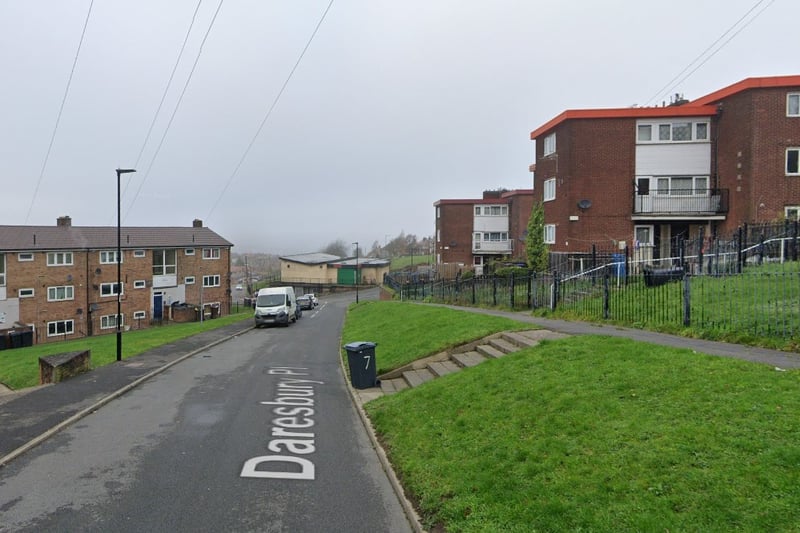 The third-highest number of reports of criminal damage and arson in Sheffield in January 2024 were made in connection with incidents that took place on or near Daresbury Place, Arbourthorne, with 4
