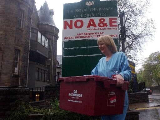 Charge Nurse Kate McIlwraith on May 1 2003 stayed behind at the old Royal Infirmary building to organise the final stages of the transfer to Little France.