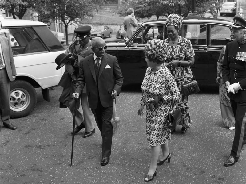 Dr Hastings Banda, the President of Malawi, visits Edinburgh Royal Infirmary in September 1979.
