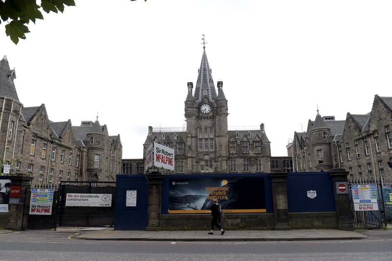 The Royal Infirmary site in Lauriston Place in 2018 - developers were in charge, with part of the old hospital site taken over for the Quartermile development, including housing, offices, retail and leisure, and the main building destined to become home to Edinburgh University's new Edinburgh Futures Institute.