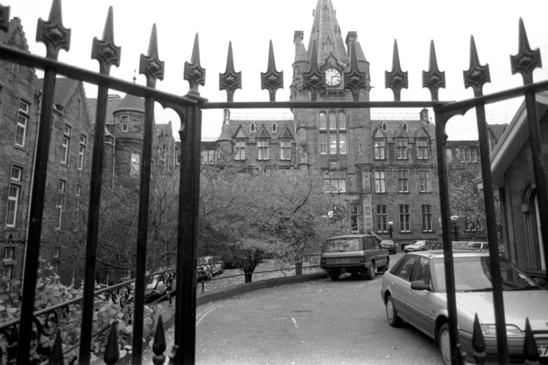 Gates of Edinburgh Royal Infirmary, November 1993.