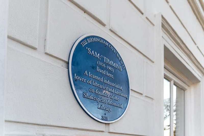 The property has a blue plaque thanks to its former resident Samuel Timmins