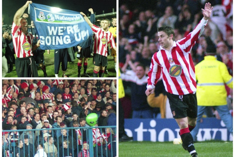 And it's Sun-der-land - in 1999. Tell us if you were there for a great day when SAFC secured promotion.