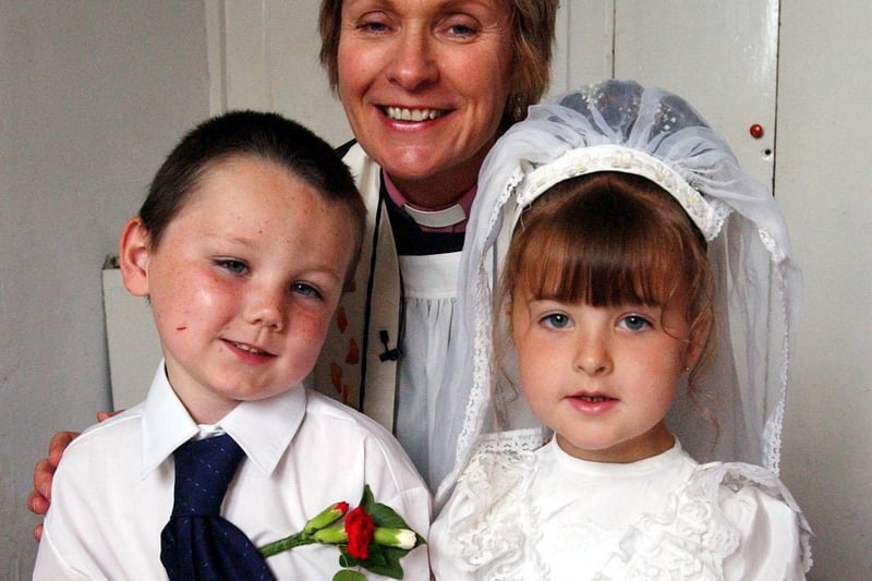 Back to 2003 when Ellise Green and Michael Lewis had their mock ceremony at St Luke's Church Pallion.
Rev Mary Judson was officiating.