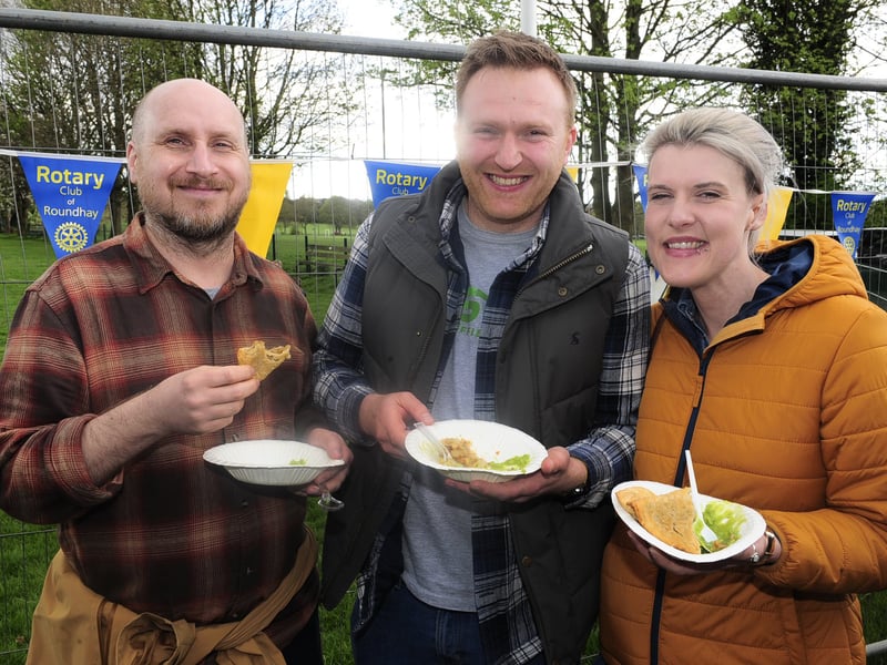 Tom Merchant, Mike Powell and Katie Steedman enjoyed some of the food on offer.