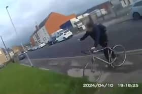 A man who gave up his bicycle to a police officer so they could chase down a suspected vehicle thief has been found and thanked by police.