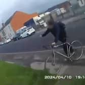 A man who gave up his bicycle to a police officer so they could chase down a suspected vehicle thief has been found and thanked by police.