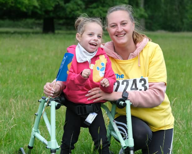 Mum Keiley ball with daughter Gracie-Mae at The Children's Hospital Charity's Chatsworth Walk.