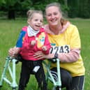 Mum Keiley ball with daughter Gracie-Mae at The Children's Hospital Charity's Chatsworth Walk.