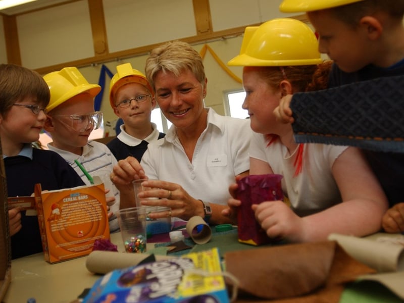 Downhill Infants School had a fun day with all of these pupils paying tribute to Bob The Builder in June 2003.