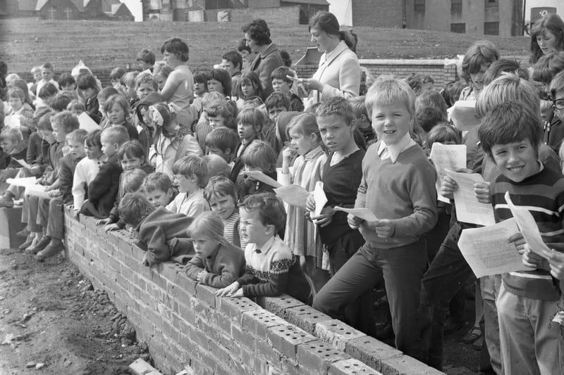 Pupils from St John's Church of England Primary School watched as the foundation stone was laid for the new building in June 1971.