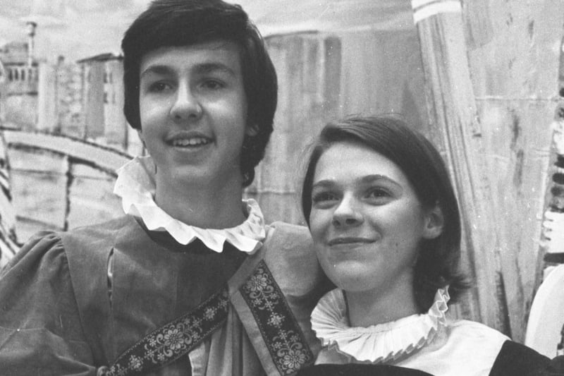 Pupils of Southmoor School performed the musical Kiss Me Kate in October 1979. 
Here is John Pepper as Petruchio and Pauline Matthews as Kate.