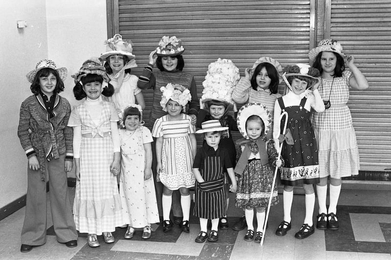 Some of the Easter bonnets on show at St Thomas Aquinas School in March 1978.
