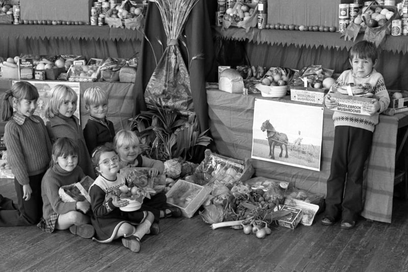 Gathering in the memories of the Harvest Festival at South Hylton School in October 1976.