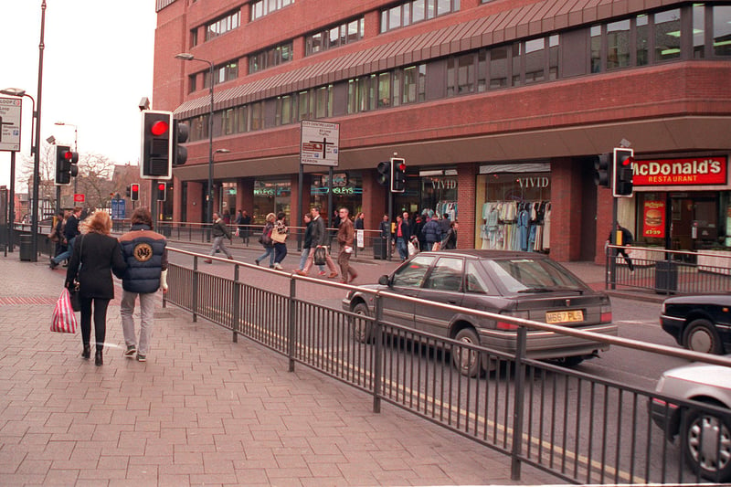 Do you remember these shops? Pictured in February 1997.