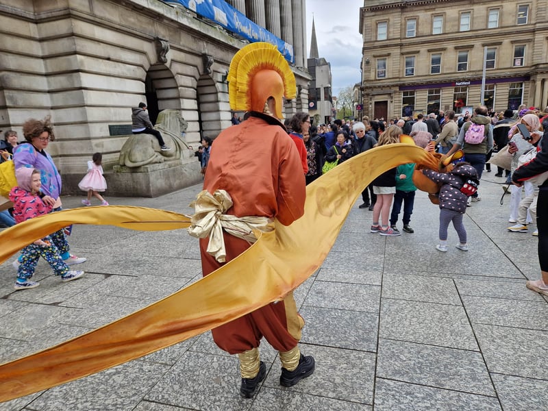 Puppets in the shape of exotic animals paraded Nottingham city centre