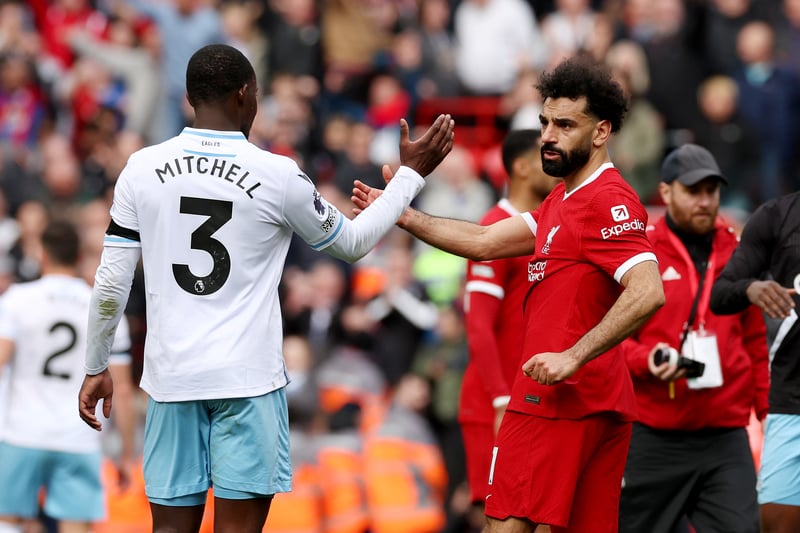 Mitchell impressed as Palace kept a rare clean sheet at Anfield. The left-back assisted Eberechi Eze’s winner and made three tackles as well as five clearances.