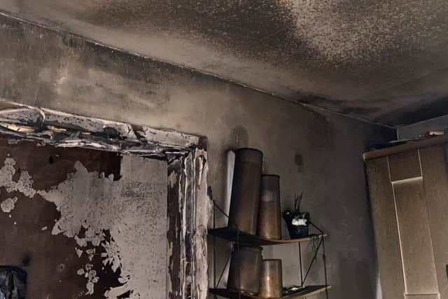 Photos of the family's gutted kitchen have been shared on the GoFundMe page, showing how walls have been scorched and their possessions have been destroyed.