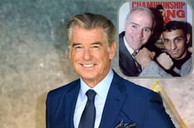 Pierce Brosnan is reportedly set to play the legendary Sheffield boxing trainer Brendan Ingle, inset with 'Prince' Naseem Hamed, in a new film about Hamed's real life rags-to-riches story. Photo: Getty Images/Sheffield Newspapers