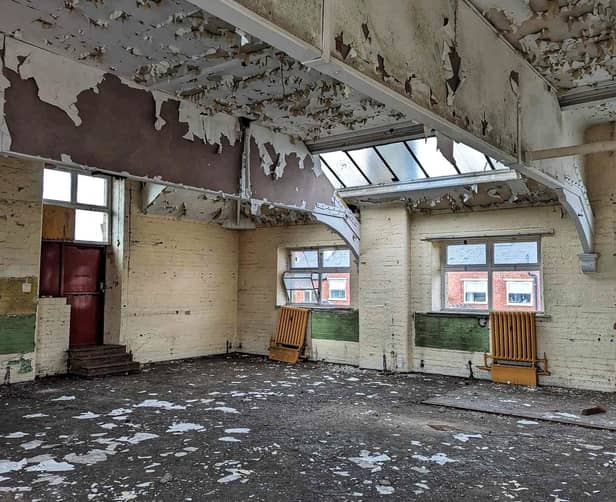 Inside the old Highfield Special School on Sitwell Road, Sheffield