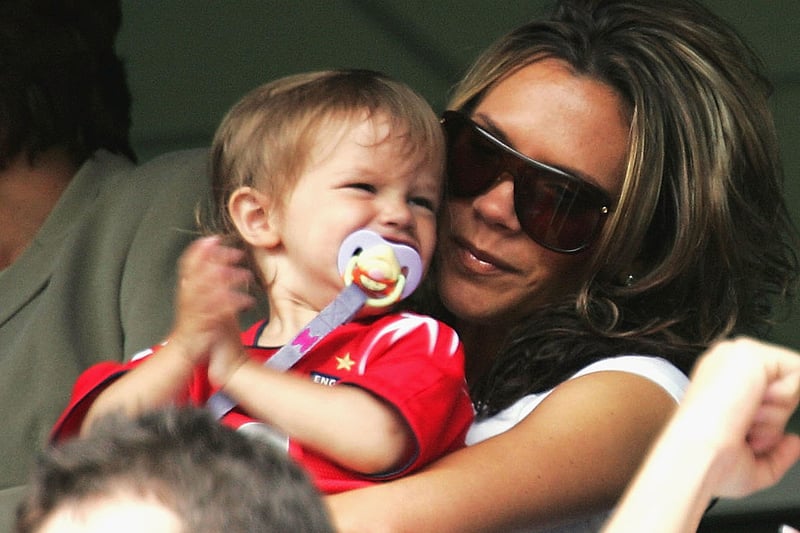 From Posh Spice to WAG, to Victoria's mum era, now a mother to four, here she is with son Romeo 