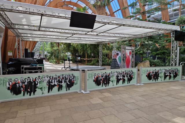 The TV studio is in place at the Winter Garden. Photo David Kessen, National World