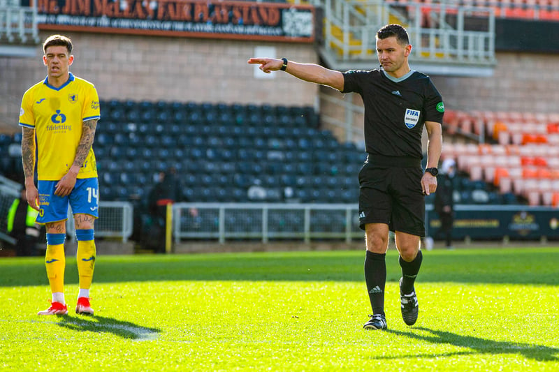 Far clear at the top of this list, Walsh has awarded three red cards and a huge 86 yellow cards this season during his 18 games officiated. This equates to 4.78 yellows per game and 0.17 reds. He is the referee second most likely to give a yellow card in the Scottish Premiership based on these statistics.