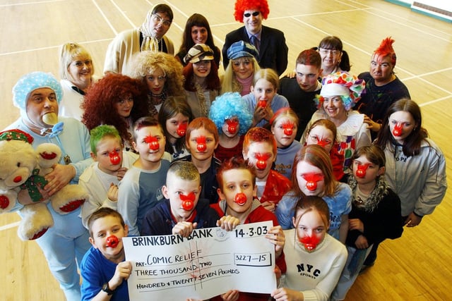 Brinkburn Comprehensive School teachers Kirsten Berry and Lynda Pinder were pictured at a Comic Relief fundraising event. Does this bring back happy memories?