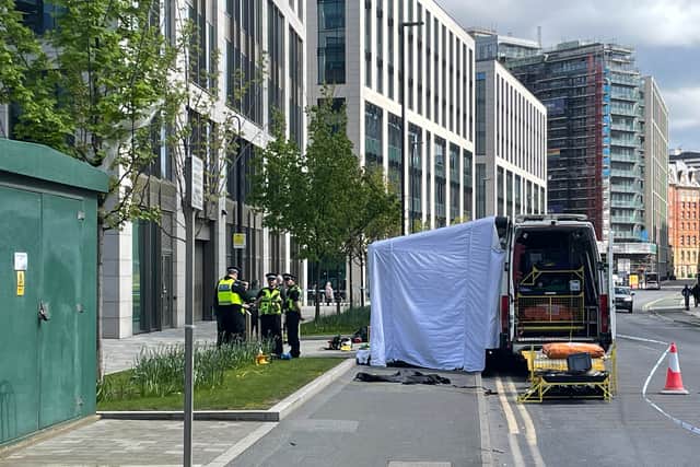 A tent has been erected outside the office on Whitehall Road. Photo: National World.