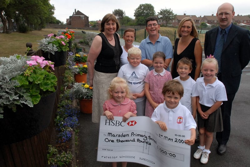 HSBC customer service manager Eric Matters, right, made sure the garden at Marsden Primary School got a £1,000 boost in July 2006.